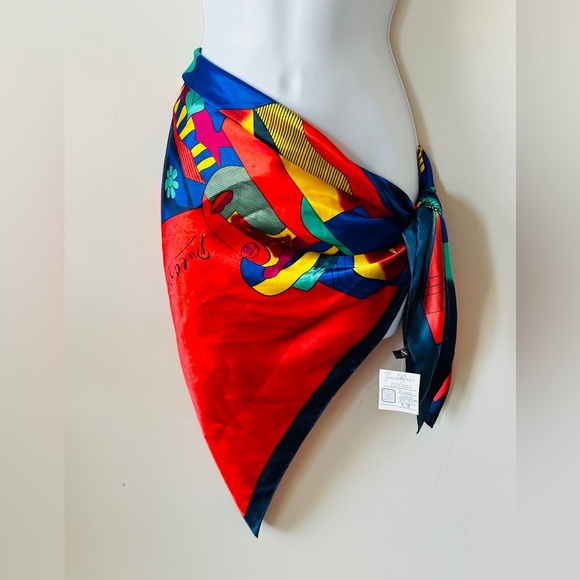 Picasso Vibrant Muticolor Abstract Large Square Scarf - Picture 3 of 10